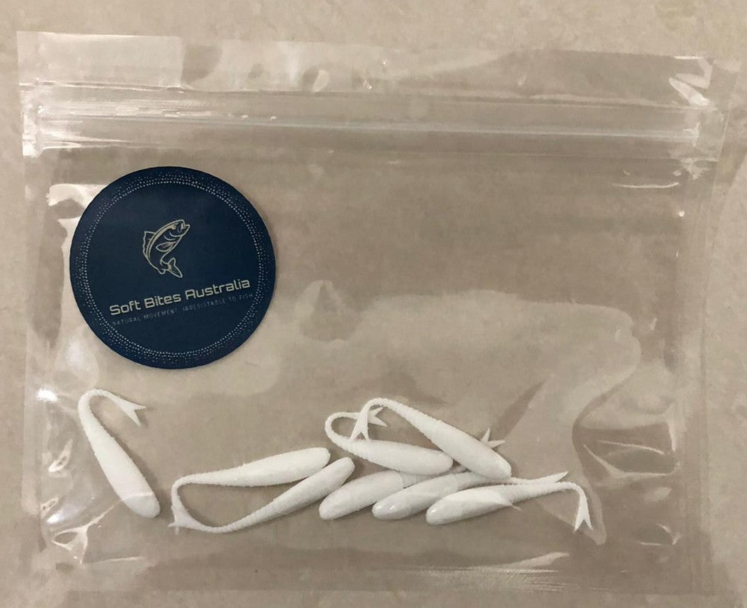 6cm Blank White Death Tails 8pack