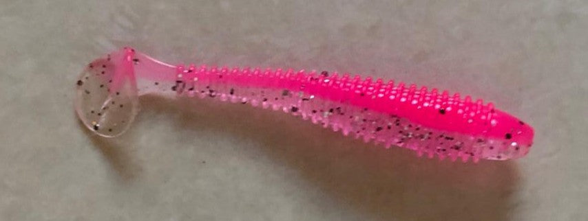 6cm Fluro Pink Paddle Tails 8pack