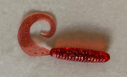 6cm Fire Red Curly Tails 8pack