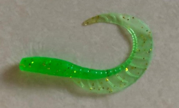 6cm Lime Green Bio Curly Tails 8pack