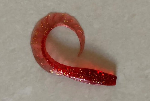6cm Fire Red Bio Curly Tails 8pack